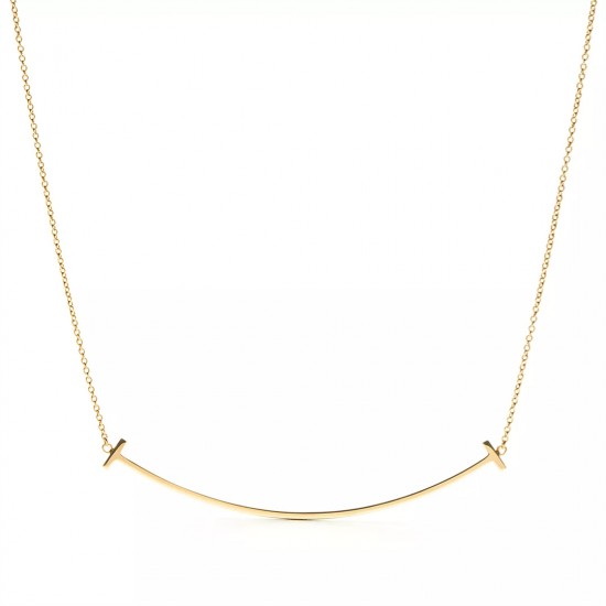 Tiffany T Smile Pendant in Yellow Gold, Large