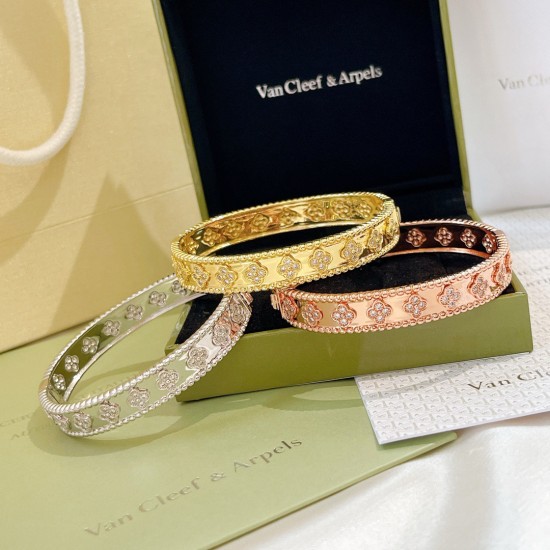 Van Cleef & Arpels Perlee Clovers Hoop Bracelets