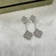 Van Cleef & Arpels Magic Alhambra Earrings 2 Motifs With Pave Diamonds 3 Colors