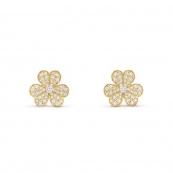 Van Cleef & Arpels Frivole Earrings With Pave Diamond 3 Colors