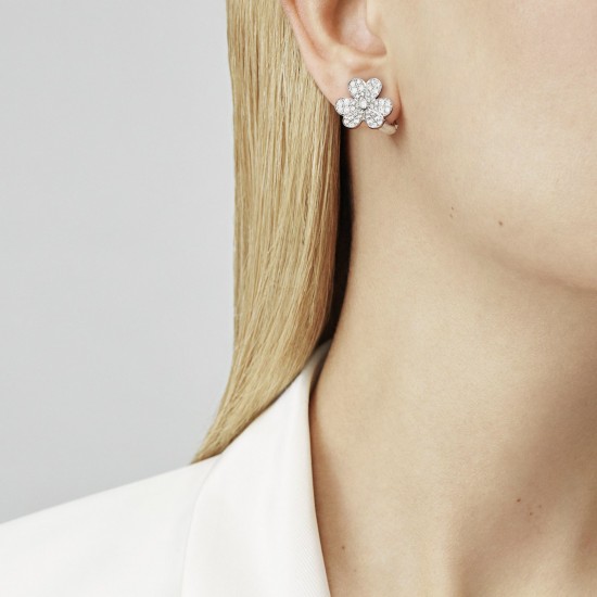 Van Cleef & Arpels Frivole Earrings With Pave Diamond 3 Colors