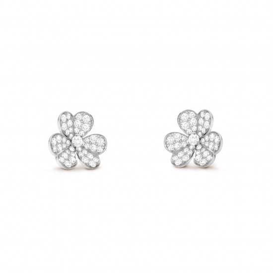 Van Cleef & Arpels Frivole Earrings With Pave Diamond 3 Colors