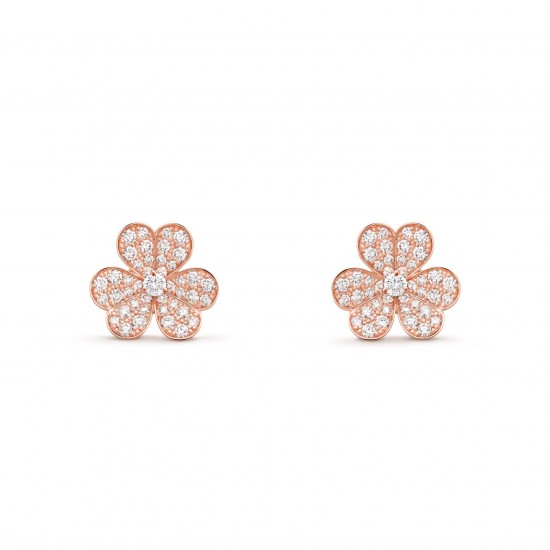 Van Cleef & Arpels Frivole Earrings With Pave Diamond 3 Colors