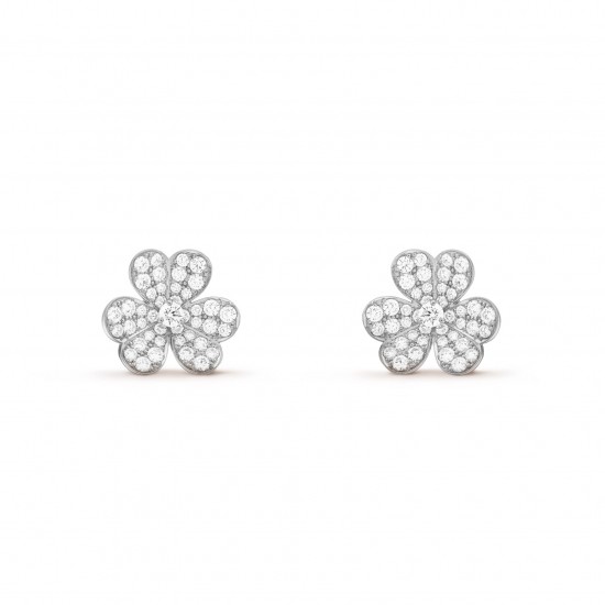 Van Cleef & Arpels Frivole Earrings With Pave Diamond 3 Colors