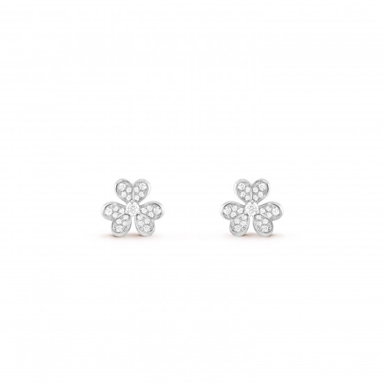 Van Cleef & Arpels Frivole Earrings With Pave Diamond 3 Colors Mini