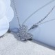 Van Cleef & Arpels Two Butterfly Pendant With Diamonds White Gold