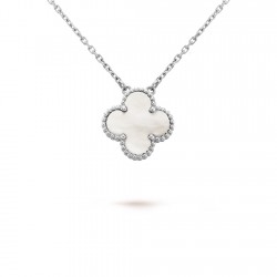 Van Cleef & Arpels Vintage Alhambra Necklace in White