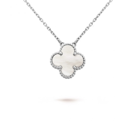 Van Cleef & Arpels Vintage Alhambra Necklace in White