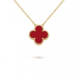 Van Cleef & Arpels Vintage Alhambra Necklace in Red