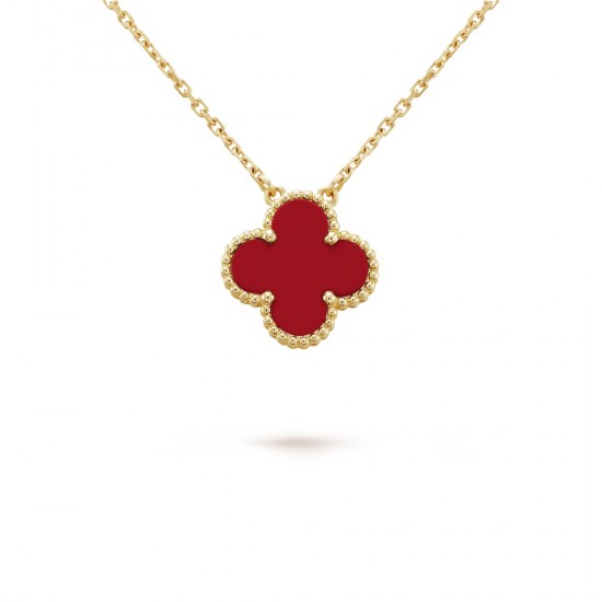 Van Cleef & Arpels Vintage Alhambra Necklace in Red