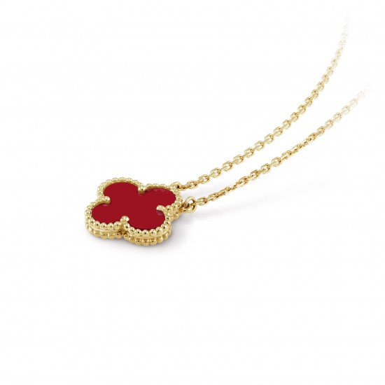 Van Cleef & Arpels Vintage Alhambra Necklace in Red