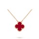 Van Cleef & Arpels Vintage Alhambra Necklace in Red