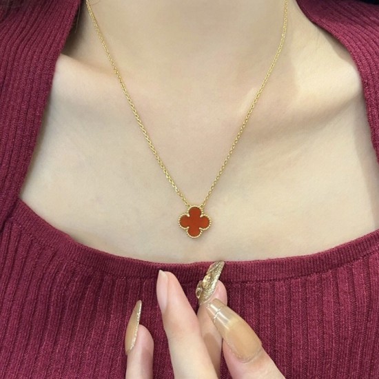 Van Cleef & Arpels Vintage Alhambra Necklace in Red