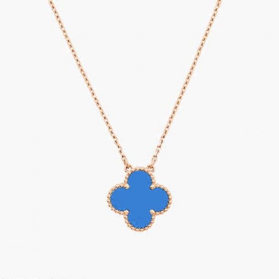 Van Cleef & Arpels Vintage Alhambra Necklace in Blue