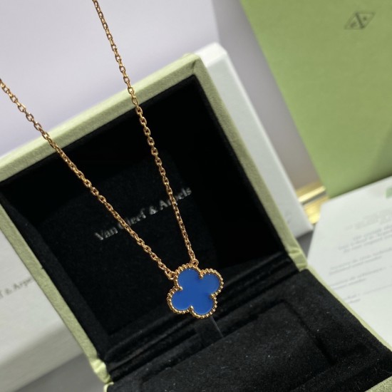 Van Cleef & Arpels Vintage Alhambra Necklace in Blue