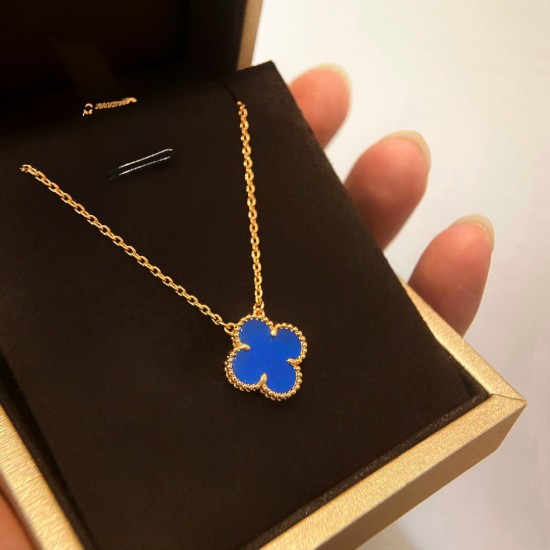 Van Cleef & Arpels Vintage Alhambra Necklace in Blue