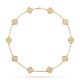 Van Cleef & Arpels Vintage Alhambra Necklace, 10 Motifs With Pave Diamonds