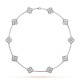 Van Cleef & Arpels Vintage Alhambra Necklace, 10 Motifs With Pave Diamonds