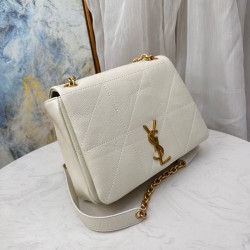 YSL Jamie 4.3 Quilted Leather Shoulder Bag in White