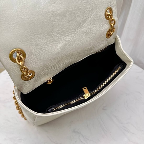 YSL Jamie 4.3 Quilted Leather Shoulder Bag in White