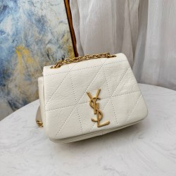 YSL Jamie 4.3 Small Quilted Leather Shoulder Bag in White