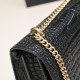 YSL Sunset Monogram Croc-Embossed Leather Shoulder Bag