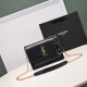 YSL Sunset Crossbody Bag in Black Smooth Leather