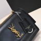 YSL Sunset Crossbody Bag in Black Smooth Leather