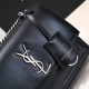 YSL Sunset Crossbody Bag in Black Smooth Leather